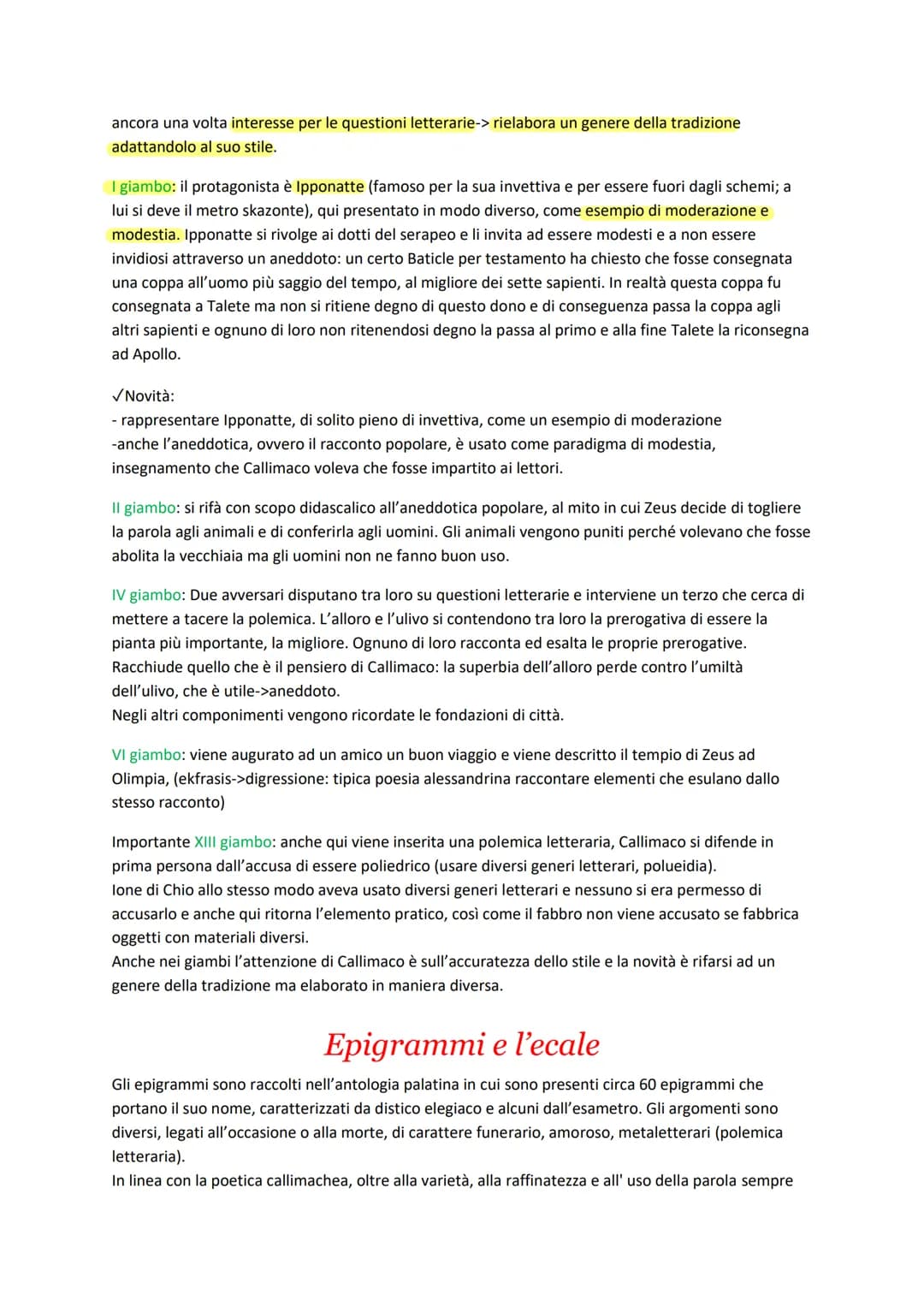 
<p>La letteratura greca ha creato generi letterari come l'epica, l'elegia, il giambo e il teatro. Ma gli autori dell'età ellenistica cercan