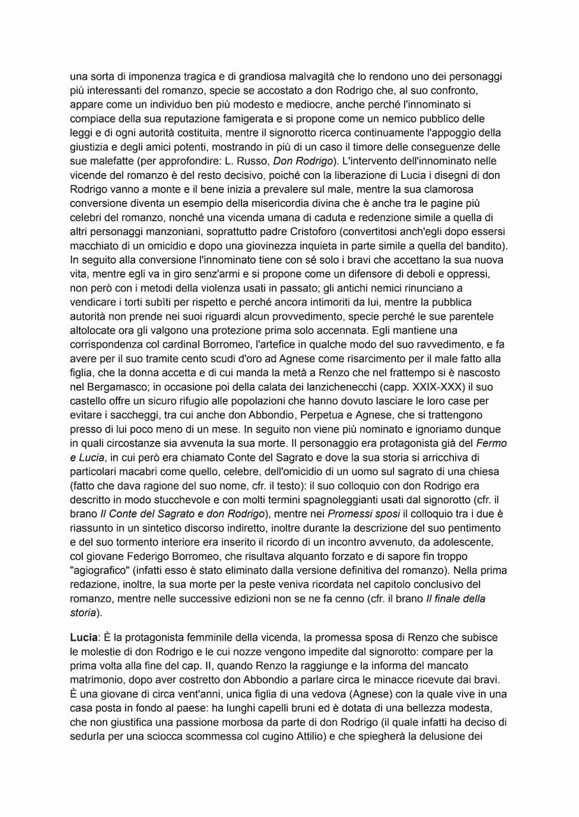 PROMESSI SPOSI
Analisi dei personaggi
Don Abbondio: È il curato del paesino di Renzo e Lucia, colui che all'inizio della vicenda
dovrebbe ce