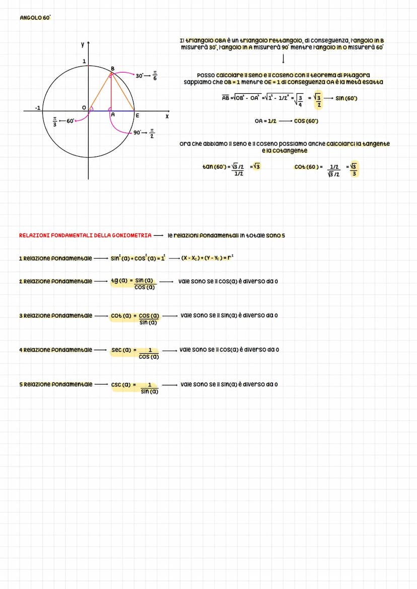 Funzioni goniometriche
ANGOLO 30
ANGOLO 45
-30°
-45
y
1
Y.
y
1
Y.
O
OLA
B
B
60-
X. A 1
B 45-
X. A 1
90⁰-
90→
X
플
X
ANGOLI PARTICOLARI
Il tri