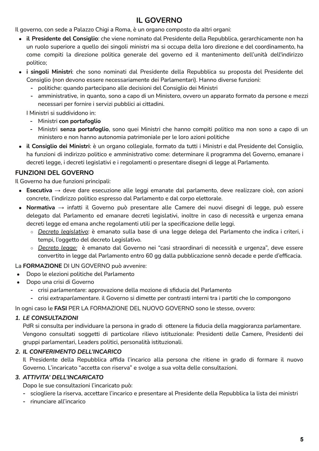 PARLAMENTO
Il parlamento italiano è formato da due camere con stesse funzioni e stessi poteri (bicameralismo perfetto):
→ Camera dei deputat