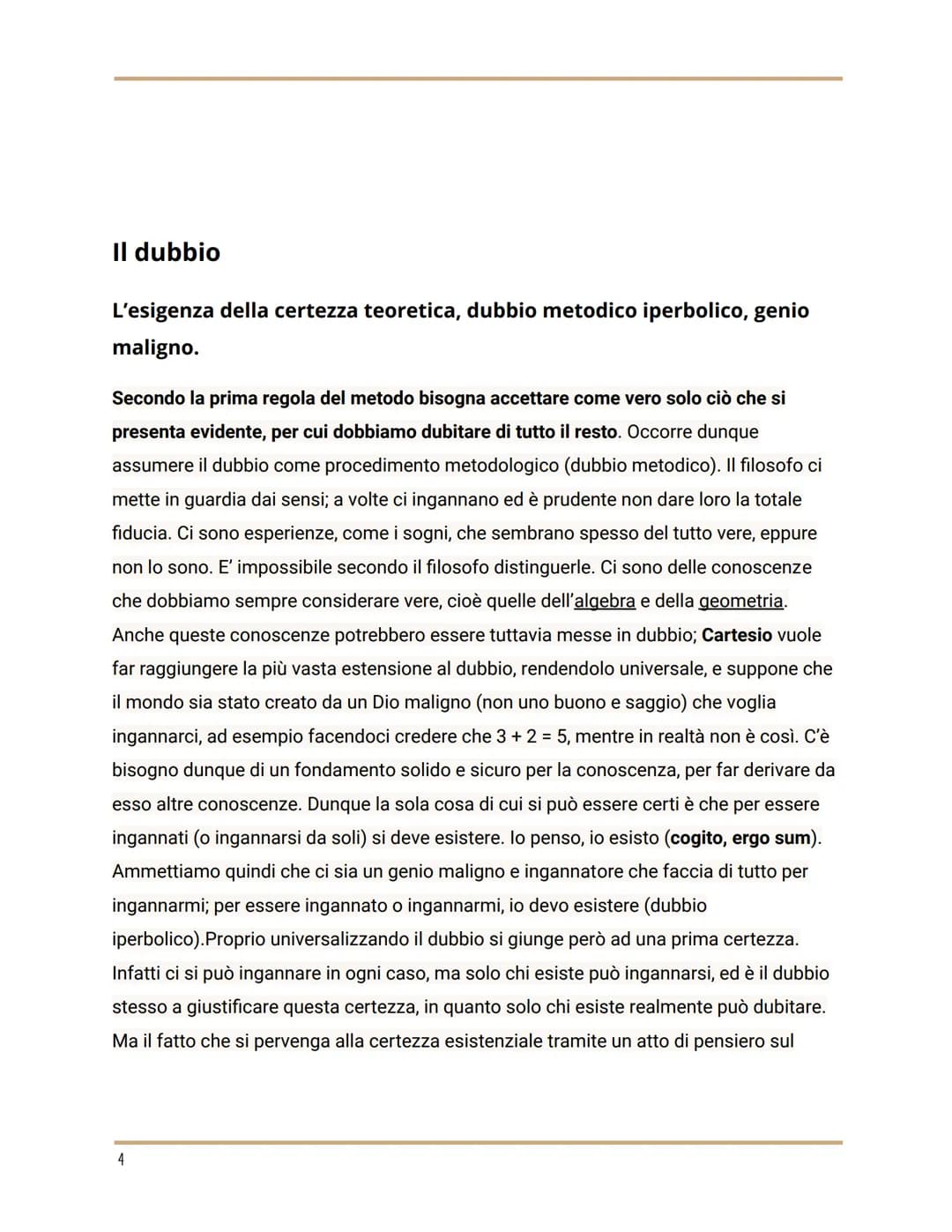 Cartesio
Vita e opere
La formazione a La Flèche, la partecipazione alla guerra e
l'intuizione del metodo, il trasferimento in Olanda.
René D