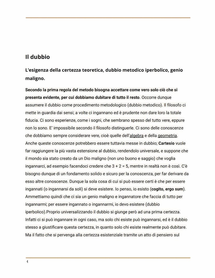 Cartesio
Vita e opere
La formazione a La Flèche, la partecipazione alla guerra e
l'intuizione del metodo, il trasferimento in Olanda.
René D