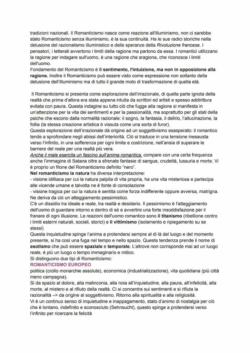TUTTO IL PROGRAMMA DI
Italiano
Il Romanticismo è un movimento culturale che comprende tutte le braccia del sapere
Il termine Romanticismo pu
