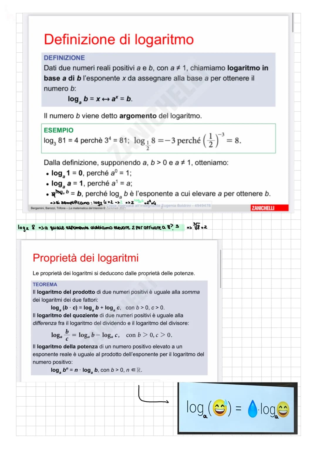 PROPRIETÀ DELLE POTENZE
DEFINIZIONE
La potenza ax con esponente reale x > 0 di un numero reale a tale
che a > 0 e a # 1, è l'unico numero re