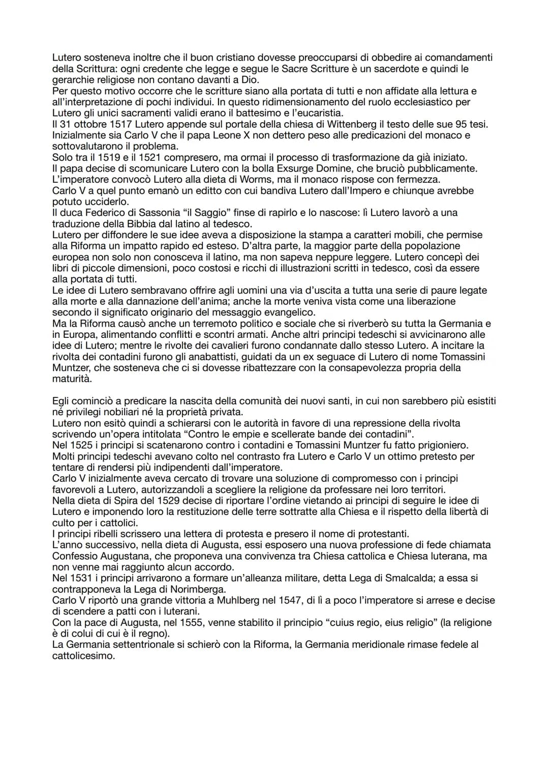 Capitolo 13 - L'Impero di Carlo V e la Riforma protestante
Nella prima metà del Cinquecento in Europa nacque l'ultima grande monarchia unive