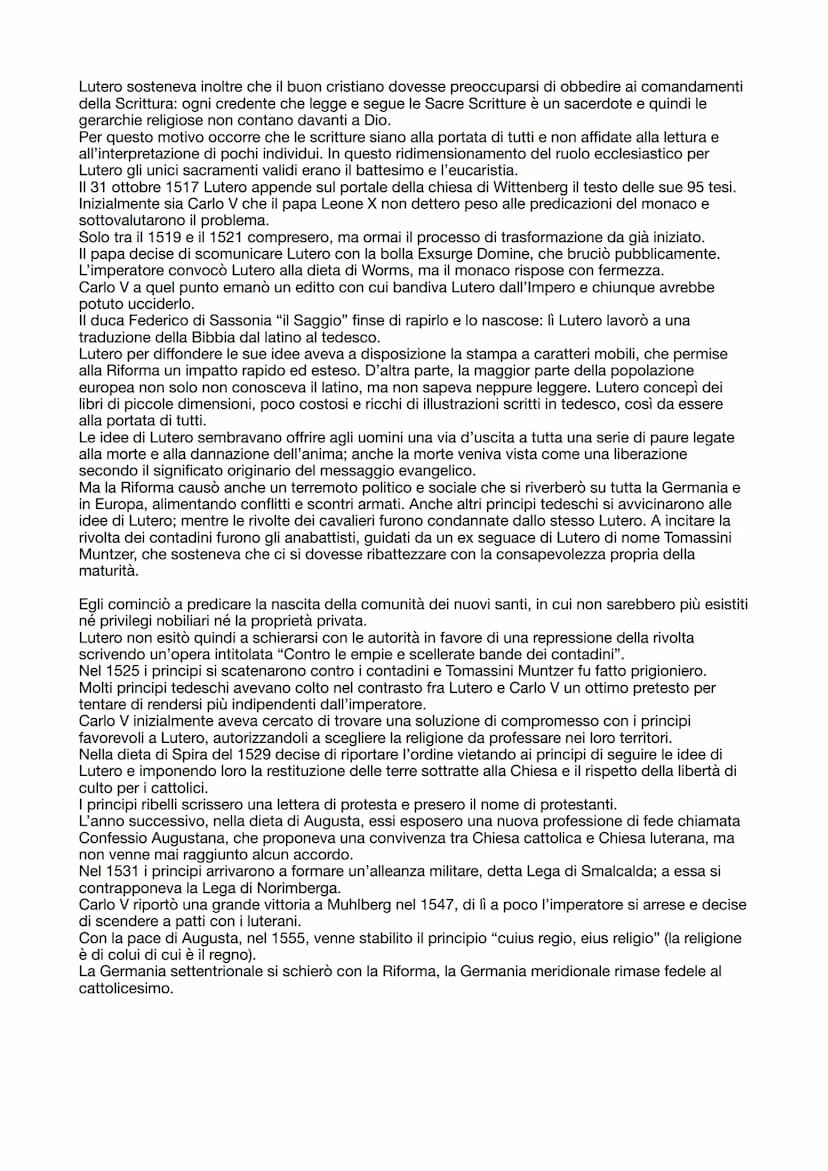 Capitolo 13 - L'Impero di Carlo V e la Riforma protestante
Nella prima metà del Cinquecento in Europa nacque l'ultima grande monarchia unive