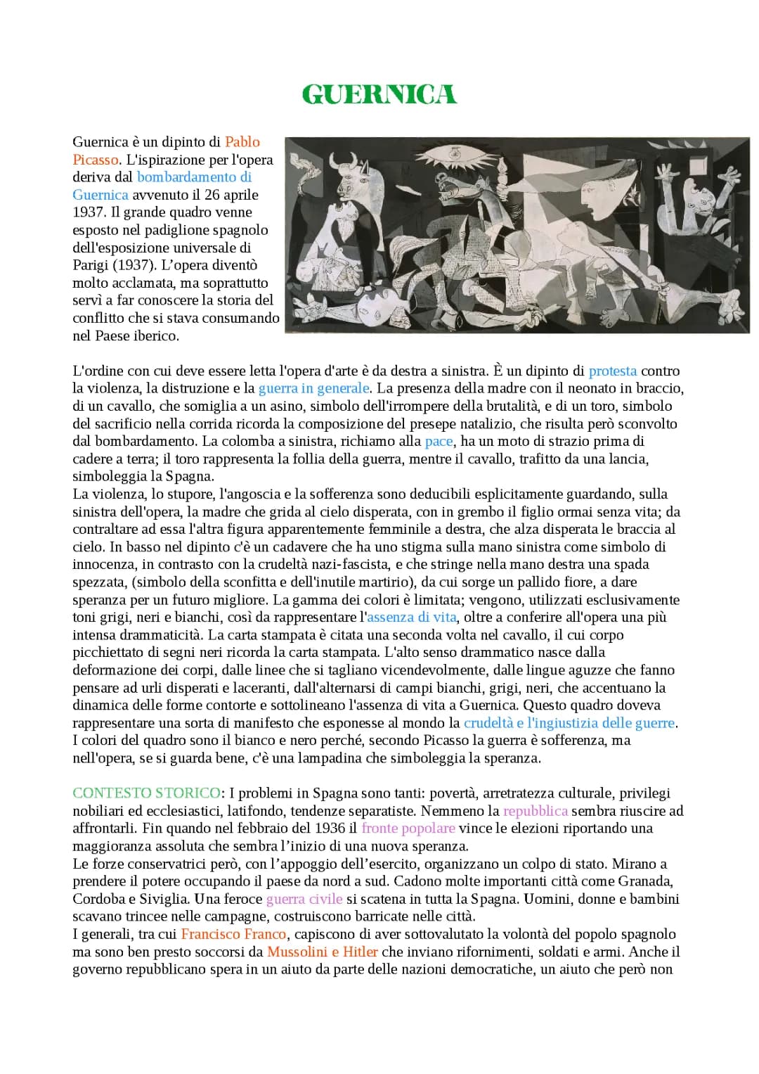 Guenica di Paolo Picasso