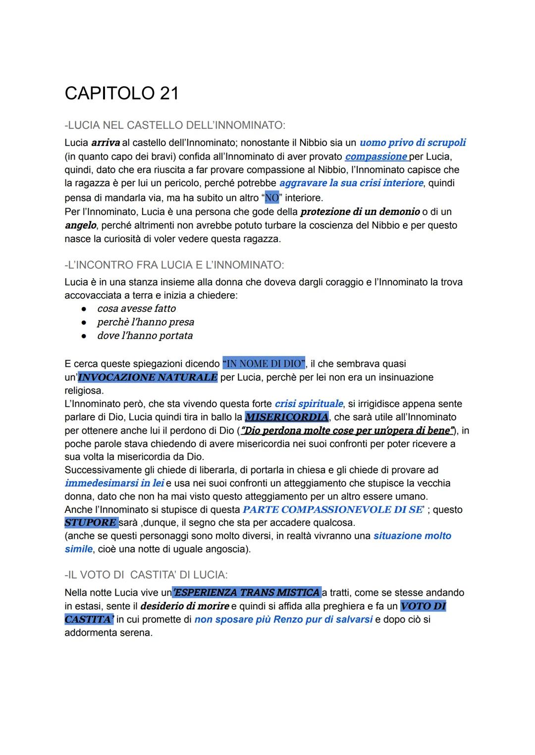 # CAPITOLO 21

-LUCIA NEL CASTELLO DELL'INNOΜΙΝΑΤΟ:

Lucia arriva al castello dell'Innominato; nonostante il Nibbio sia un uomo privo di scr