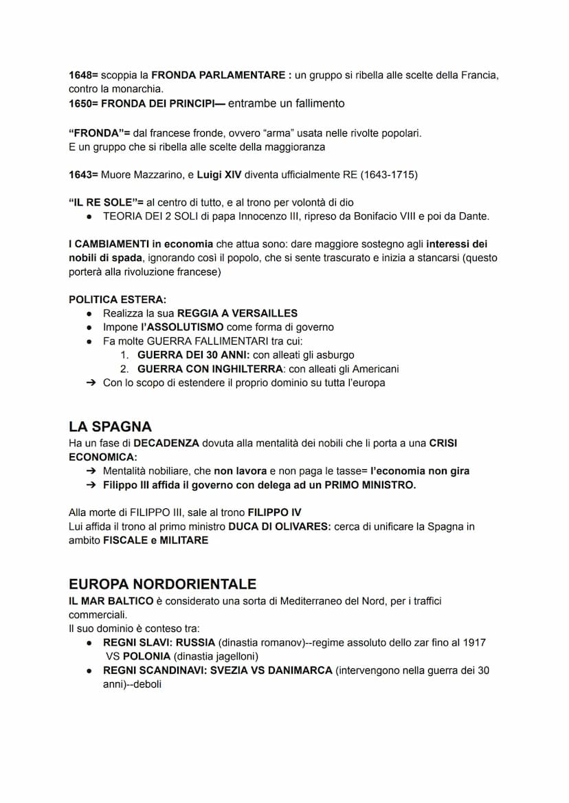 IL 600
→ CRISI DEMOGRAFICA ECONOMICA, In Europa meridionale e centrale
(1620-1670)
→ SQUILIBRI politici in:
● ITALIA: frammentata, guerra co