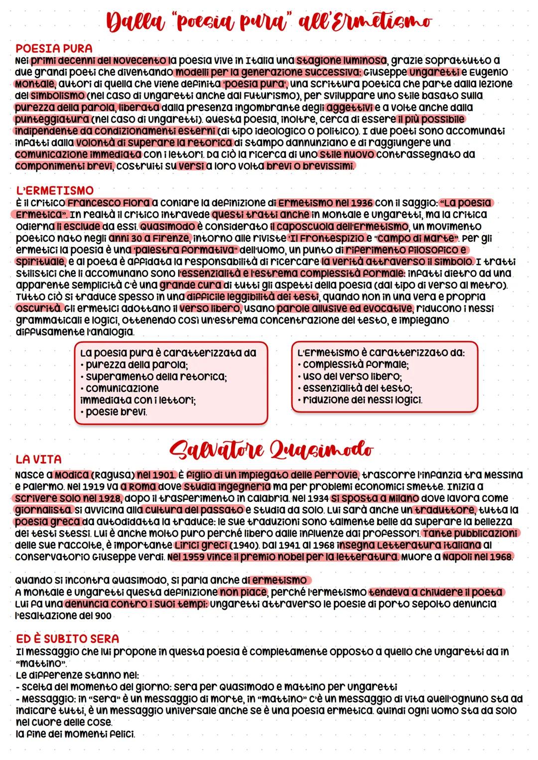 # POESIA PURA
Dalla "poesia pura" all'Ermetismo

Nei primi decenni del Novecento la poesia vive in Italia una stagione luminosa, grazie sopr
