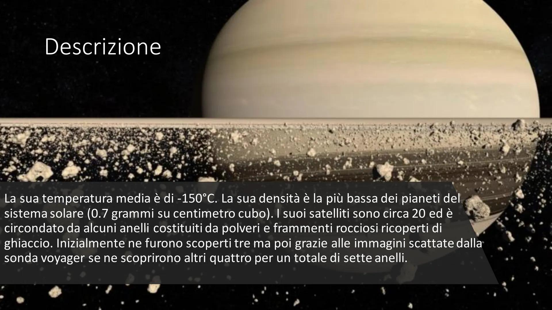 Saturno
Il cosiddetto "signore degli anelli"
Luca De Meo 3F Descrizione
Saturno è uno dei pianeti più affascinanti e misteriosi del nostro
s