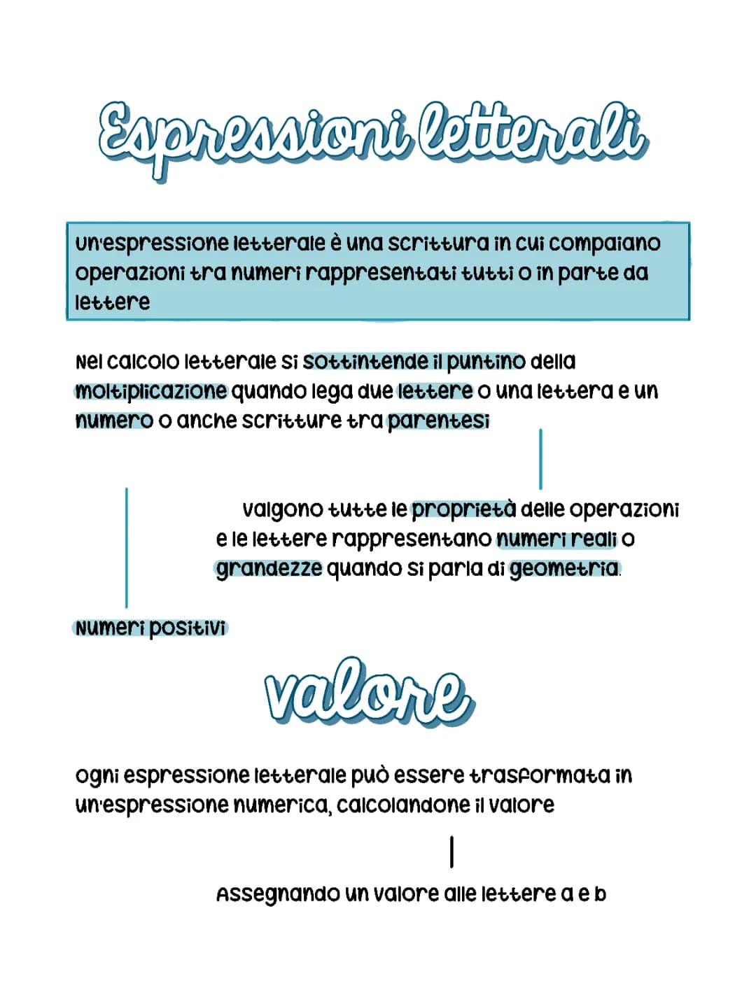 Espressioni letterali e Monomi 