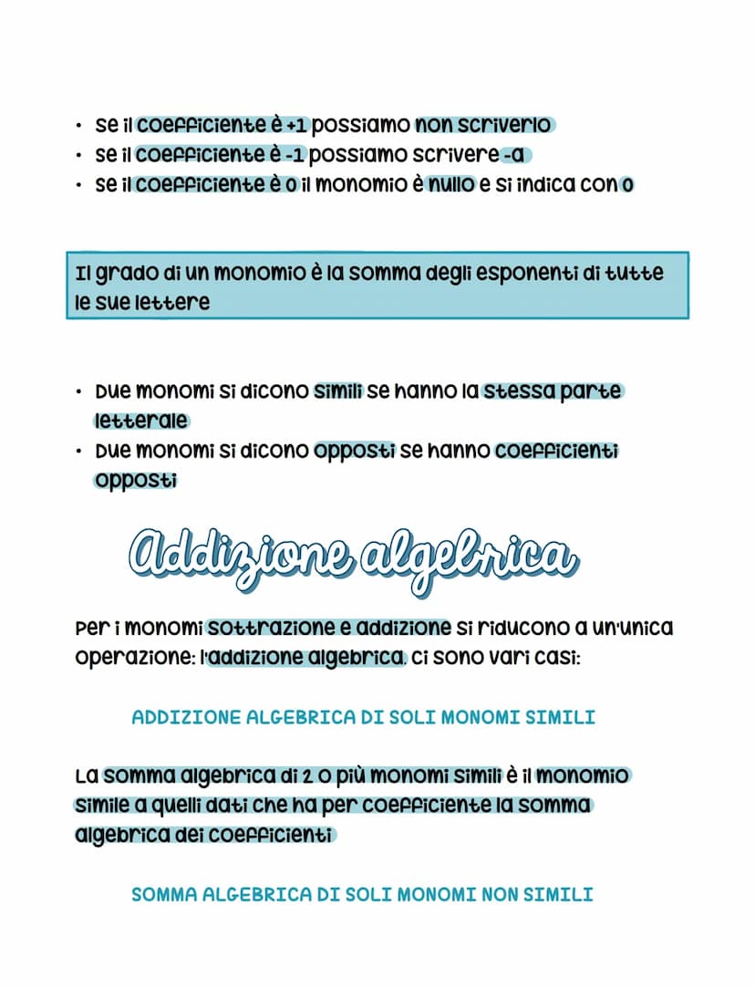Espressioni letterali
un'espressione letterale è una scrittura in cui compaiano
operazioni tra numeri rappresentati tutti o in parte da
lett