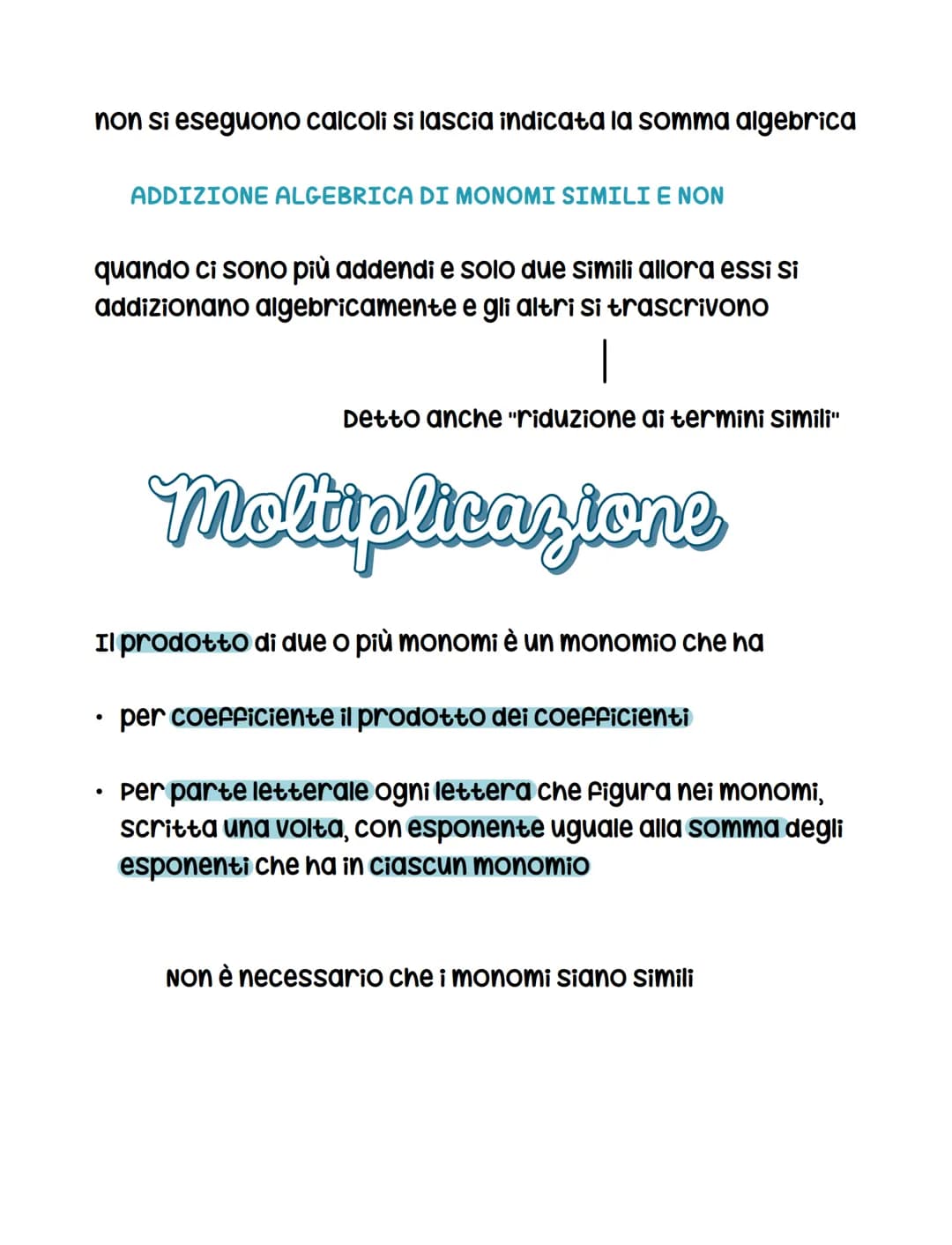 Espressioni letterali
un'espressione letterale è una scrittura in cui compaiano
operazioni tra numeri rappresentati tutti o in parte da
lett