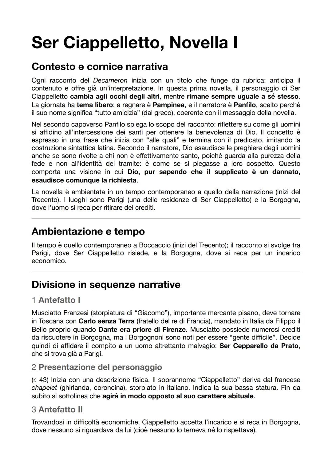Ser Ciappelletto, Novella I
Contesto e cornice narrativa
Ogni racconto del Decameron inizia con un titolo che funge da rubrica: anticipa il
