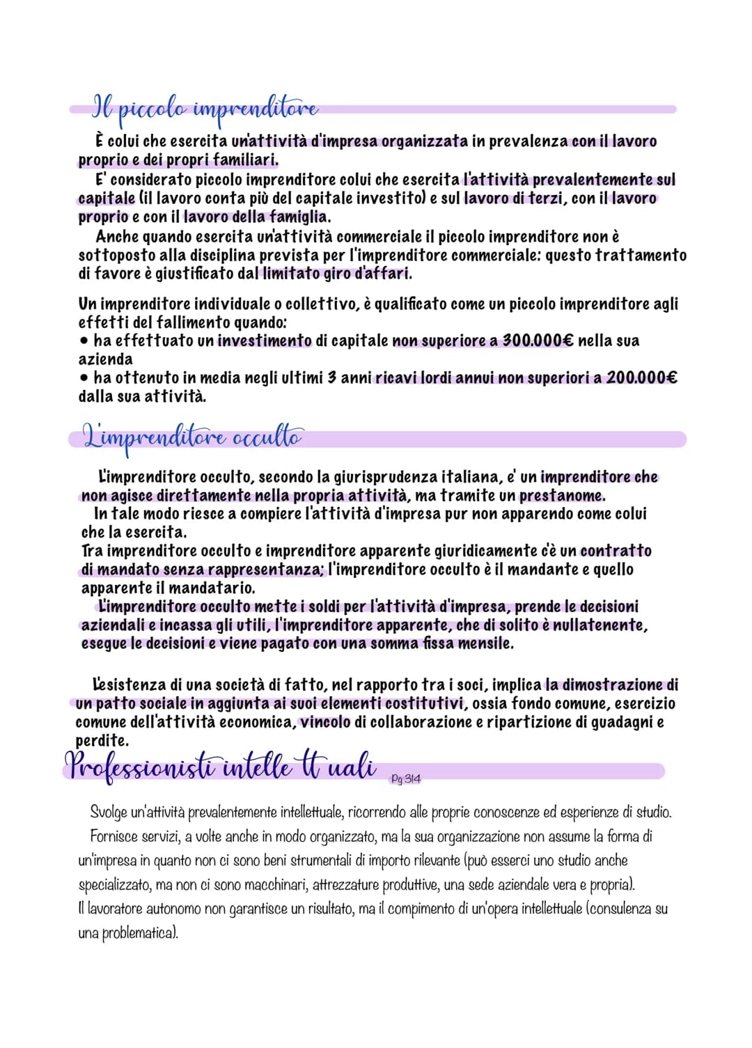 Imprenditore
E' colui che esercita un'attività economica organizzata al fine della produzione o
dello scambio di beni o servizi.
L'imprendit