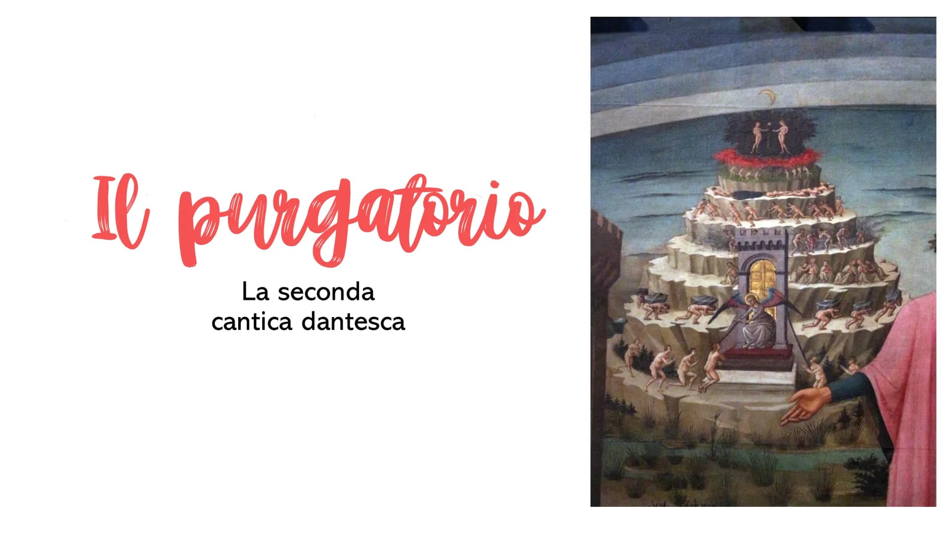Il purgatorio
La seconda
cantica dantesca
UPLE Il purgatorio
La seconda
cantica dantesca
UPLE LA FORMAZIONE DEL PURGATORIO
Secondo Dante, il
