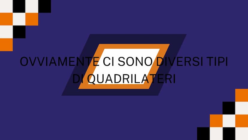 I QUADRILATERI
I QUADRILATERI SONO QUELLE FORME
GEOMETRICHE CON 4 LATI, QUATTRO ANGOLI E 4
VERTICI GLI ANGOLI
TUTTI I QUADRILATERI HANNO UNA