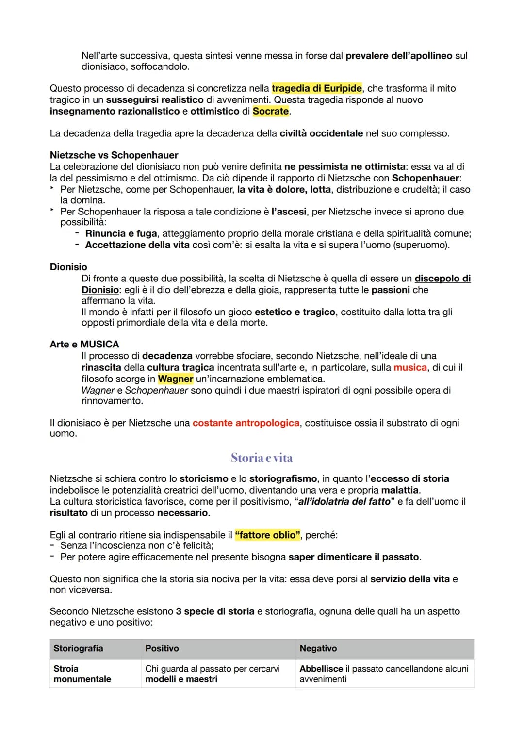 Nietzsche
Il pensiero di Nietzsche è caratterizzato da una critica radicale della civiltà e della filosofia
dell'Occidente, che si traduce i