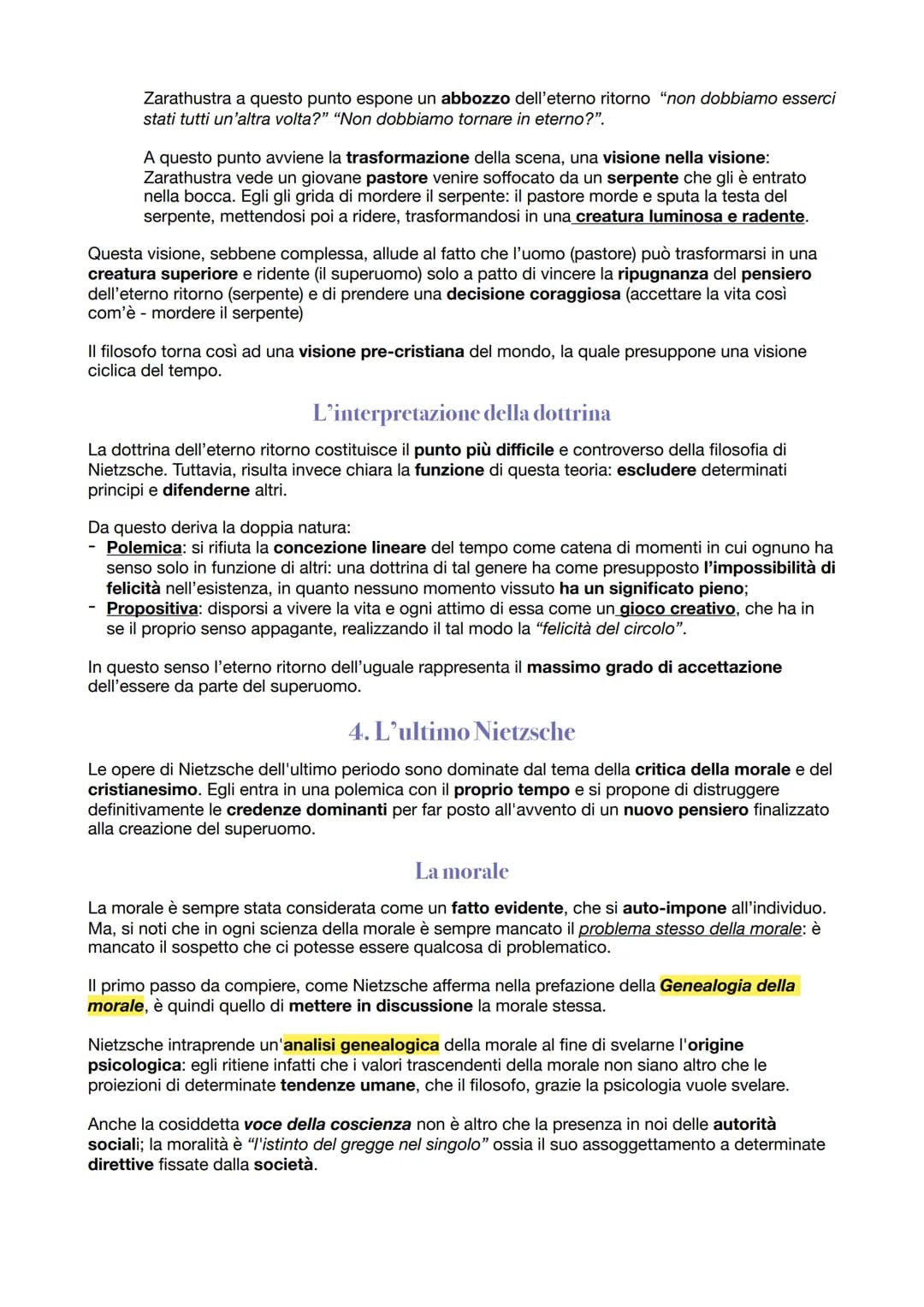 Nietzsche
Il pensiero di Nietzsche è caratterizzato da una critica radicale della civiltà e della filosofia
dell'Occidente, che si traduce i