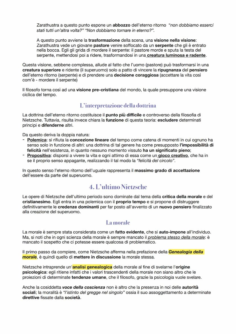 Nietzsche
Il pensiero di Nietzsche è caratterizzato da una critica radicale della civiltà e della filosofia
dell'Occidente, che si traduce i