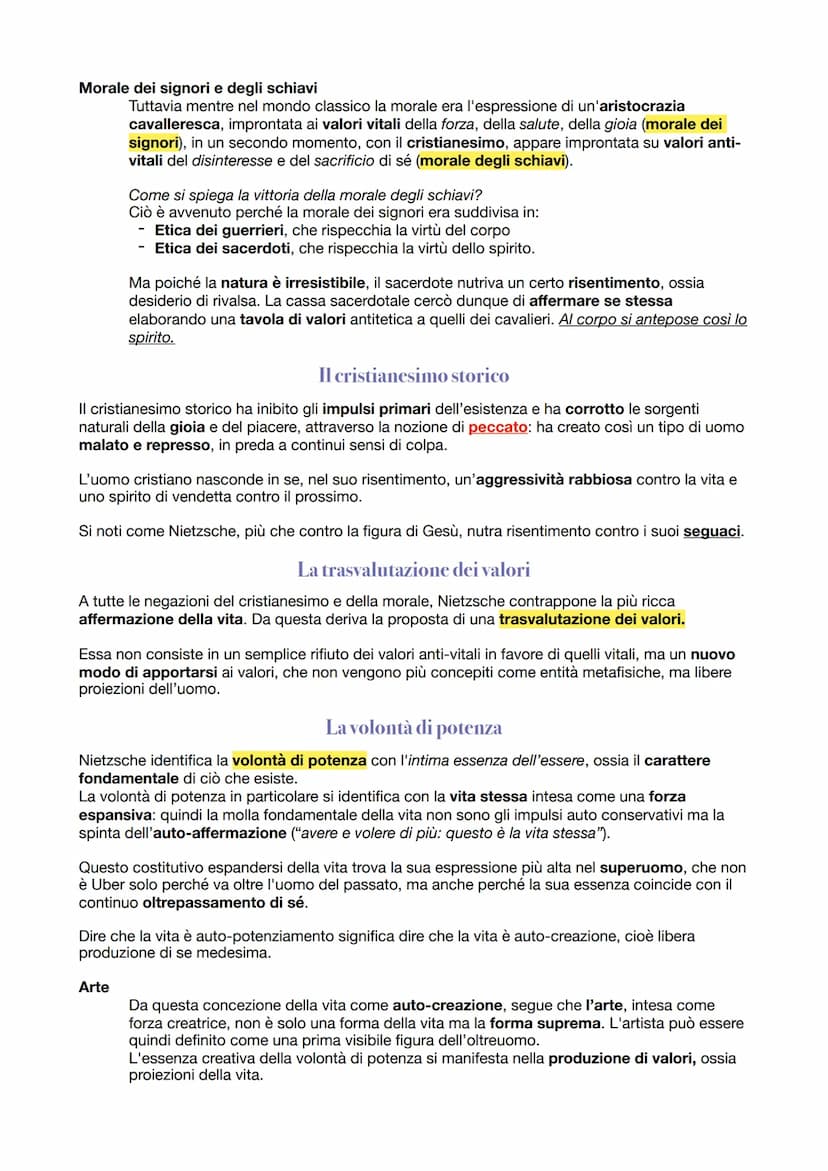 Nietzsche
Il pensiero di Nietzsche è caratterizzato da una critica radicale della civiltà e della filosofia
dell'Occidente, che si traduce i