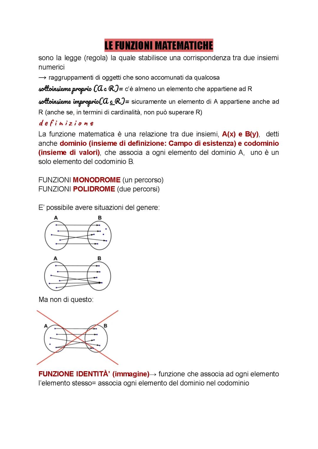 Le funzioni matematiche