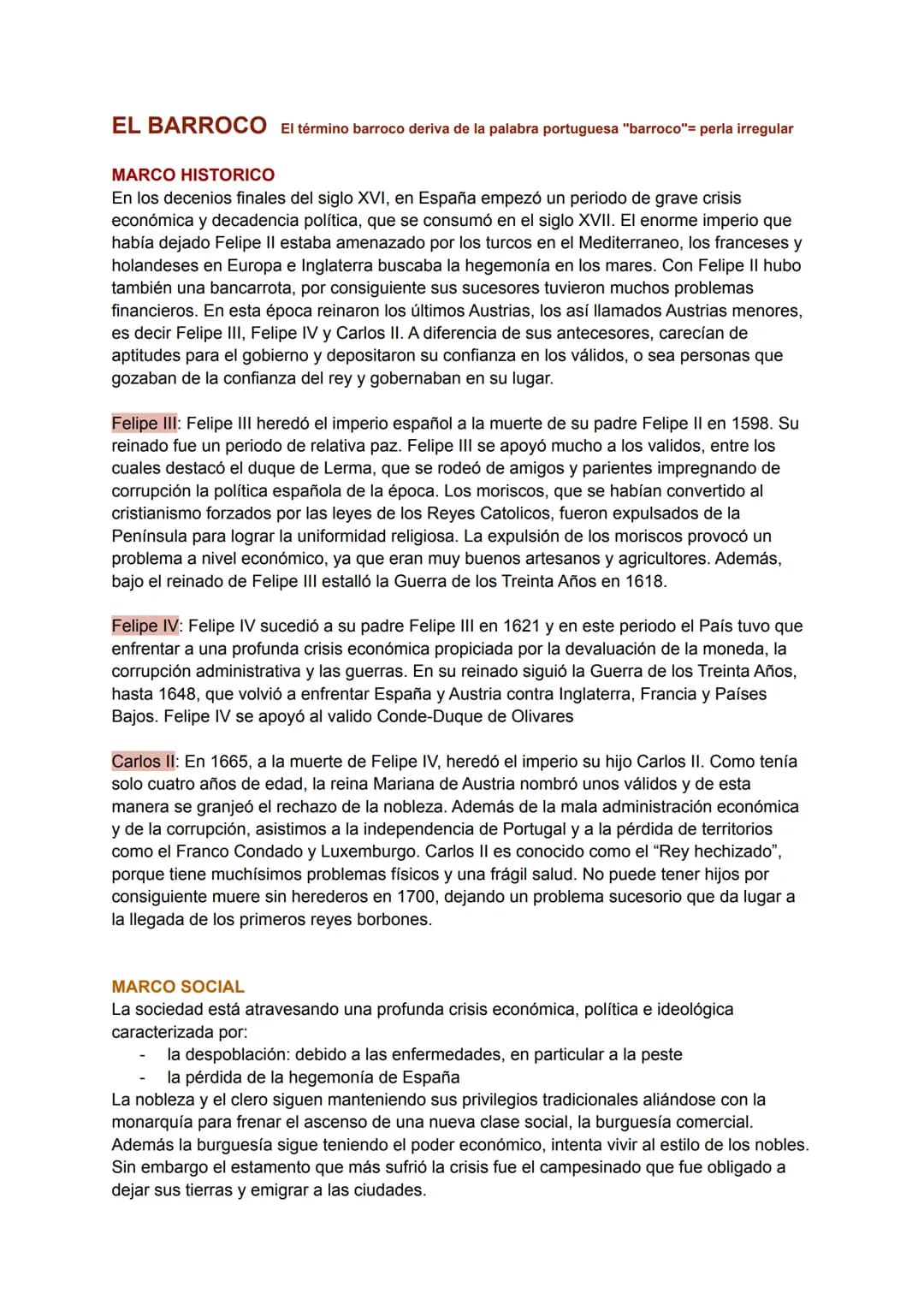 EL BARROCO El término barroco deriva de la palabra portuguesa "barroco"= perla irregular
MARCO HISTORICO
En los decenios finales del siglo X
