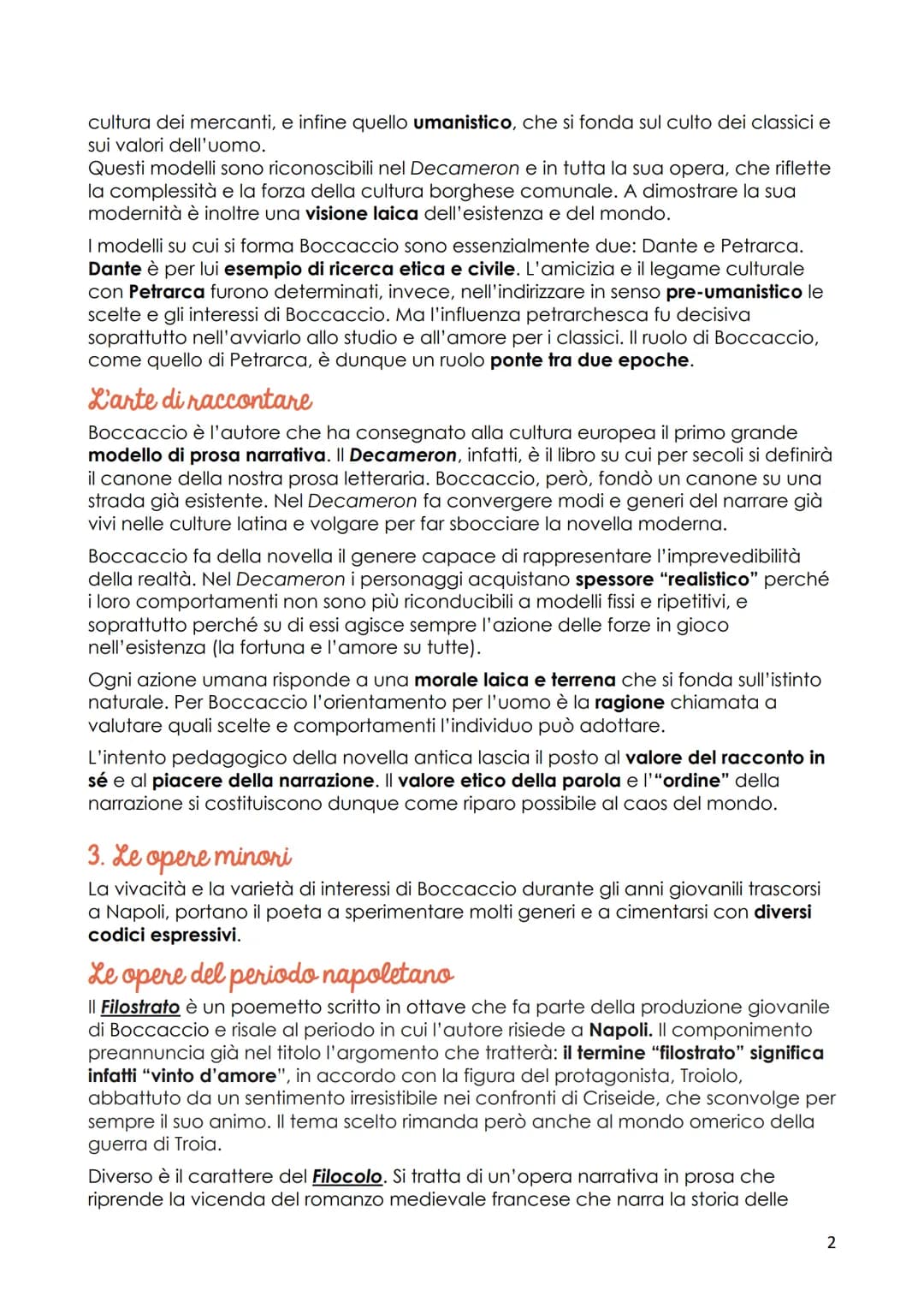 Boccaccio
1. La vita
Ira Firenze e Napoli
Insieme a Dante e Petrarca, Boccaccio è ritenuto una delle tre corone della lingua
italiana.
Nacqu