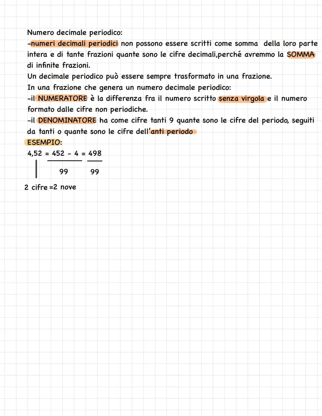 
<p>Ogni numero decimale, sia finito che infinito, può essere espresso in forma periodica oppure come frazione. Un numero decimale finito pu