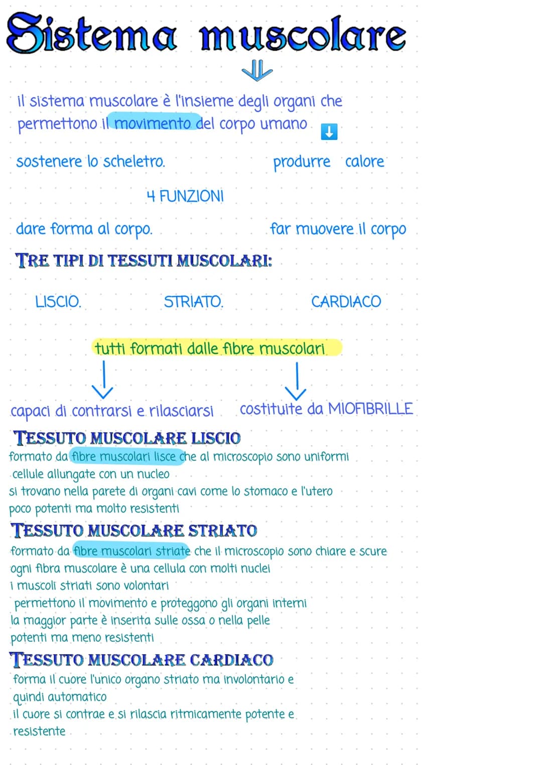 Sistema muscolare
il sistema muscolare è l'insieme degli organi che
permettono il movimento del corpo umano
sostenere lo scheletro.
4 FUNZIO