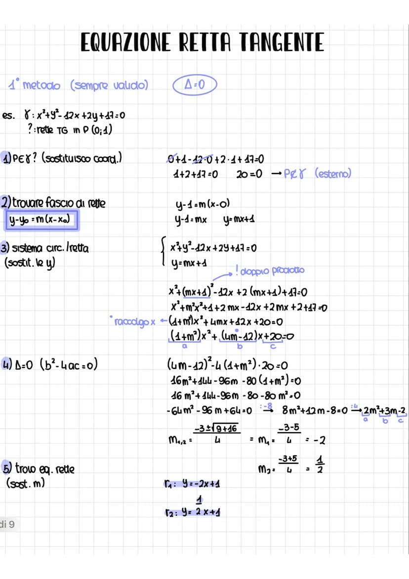 TROVARE EQUAZIONE CIRCONFERENZA
8:x² + y² + ax +by+c=0
C (-9; -/-)
1) CONOSCO IL CENTRO E IL RAGGIO
es c(1,2)
r=3
2 di 9
C
P
r = √ ( - ) ² +