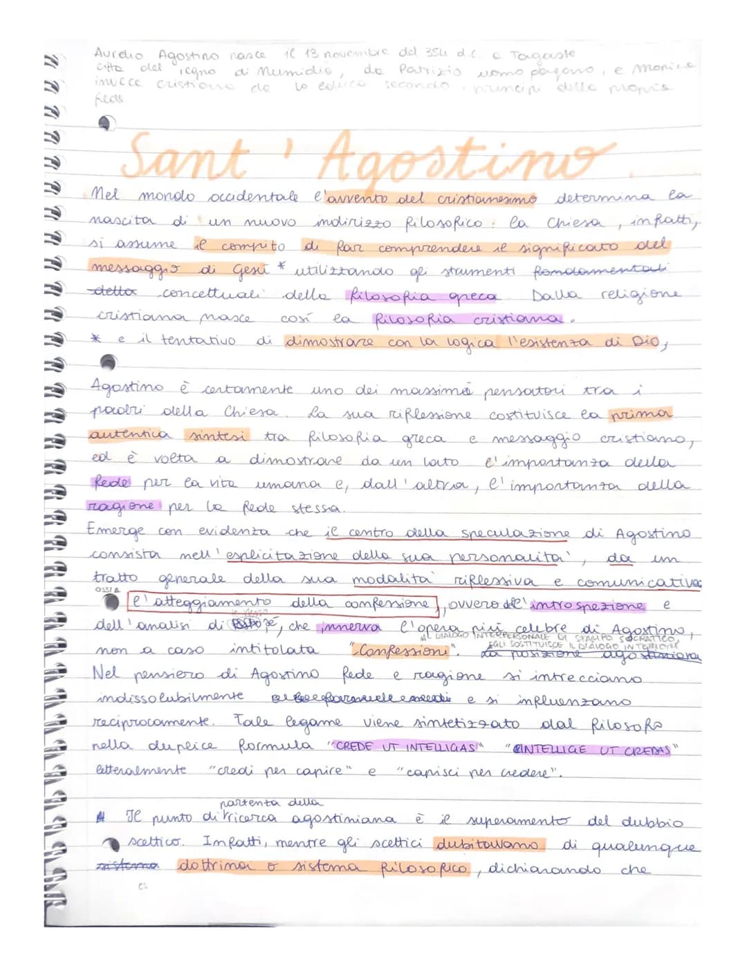
<p>Aurelio Agostino nasce nella città di Tagaste il 13 novembre del 354 d.C. da Patrizio di Numidia e da Monnica, letteralmente educato nel