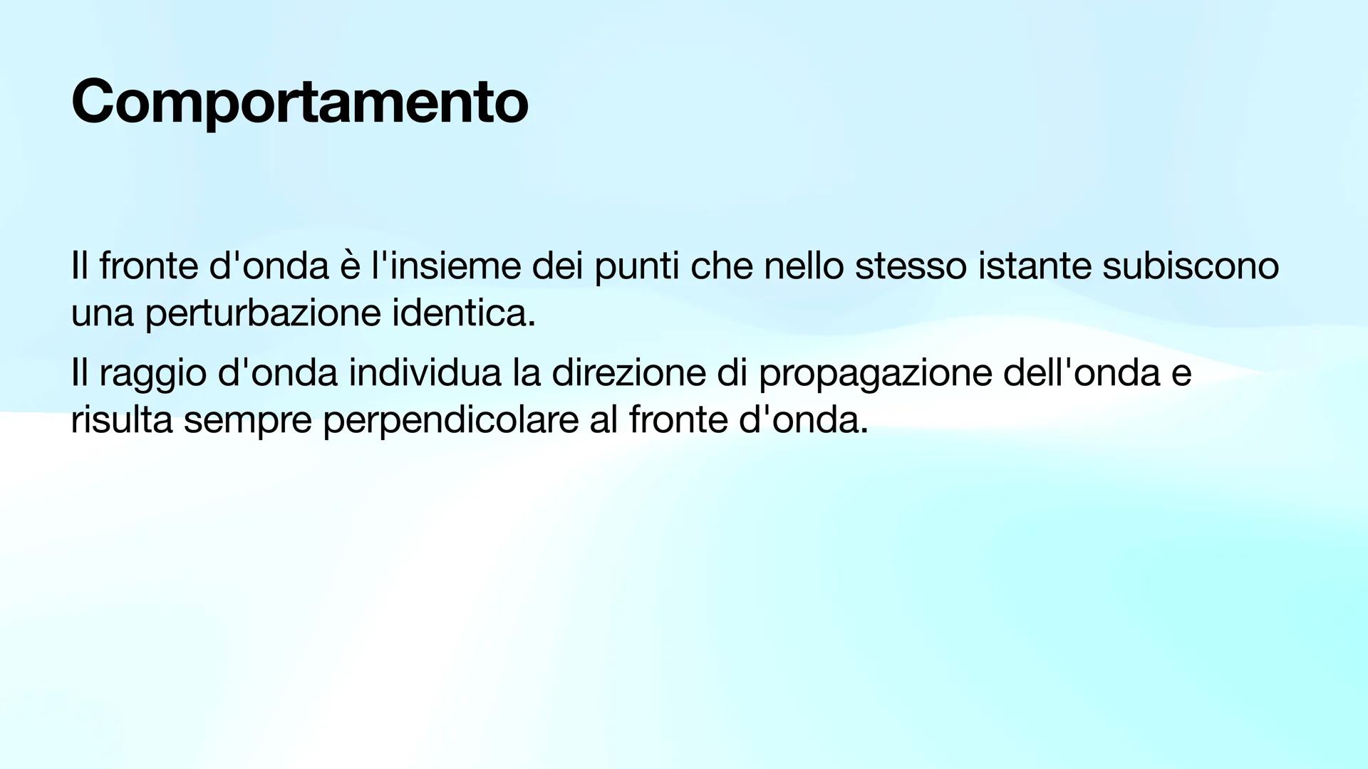 Onde
Di Agnese del bianco Definizione
Un'onda è la propagazione di una perturbazione nello spazio
caratterizzata dal trasporto di energia se