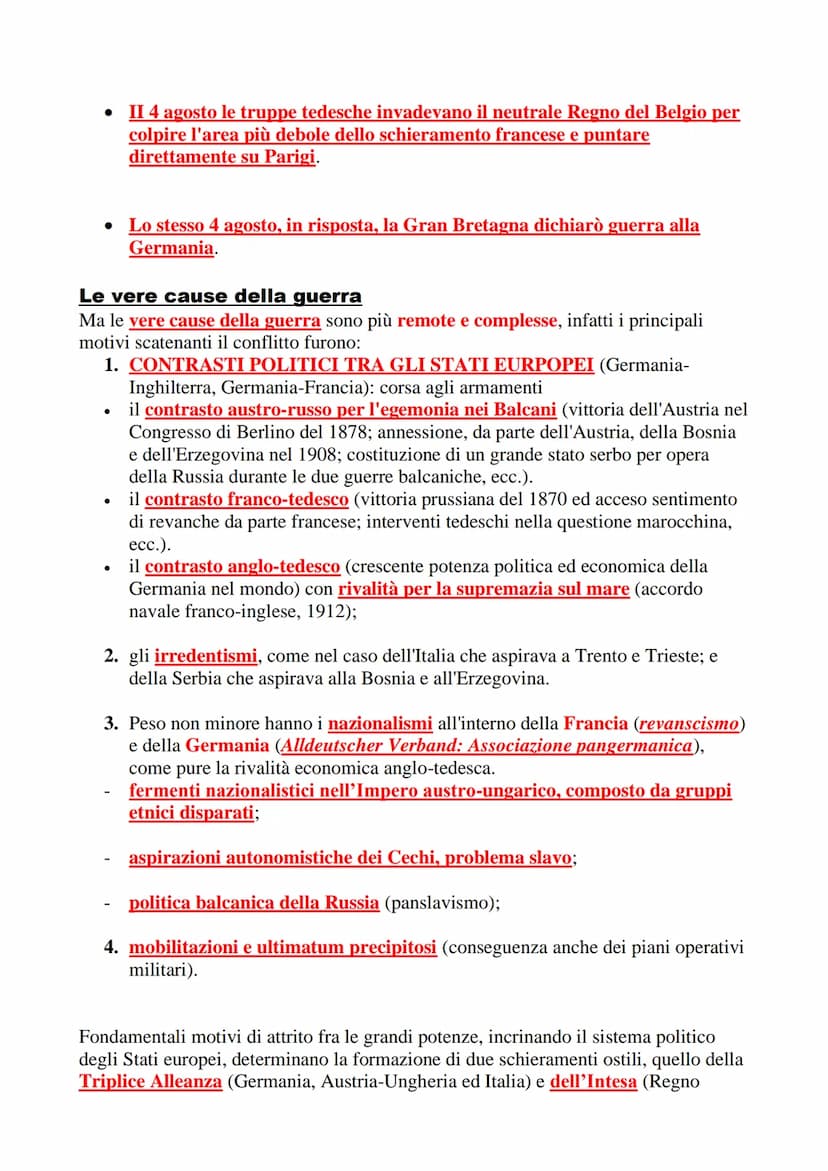
<p>La prima guerra mondiale fu un conflitto che coinvolse le principali potenze e molte di quelle minori tra il 28 luglio 1914 e l'11 novem