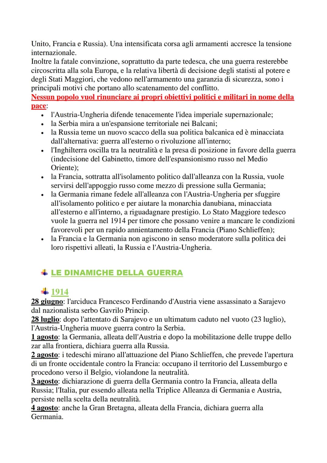 
<p>La prima guerra mondiale fu un conflitto che coinvolse le principali potenze e molte di quelle minori tra il 28 luglio 1914 e l'11 novem
