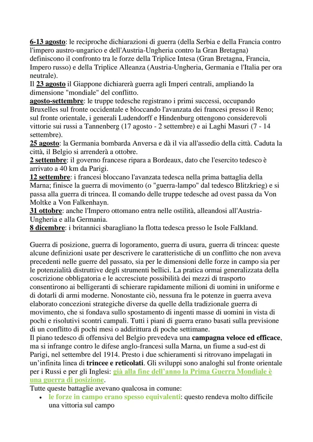 
<p>La prima guerra mondiale fu un conflitto che coinvolse le principali potenze e molte di quelle minori tra il 28 luglio 1914 e l'11 novem