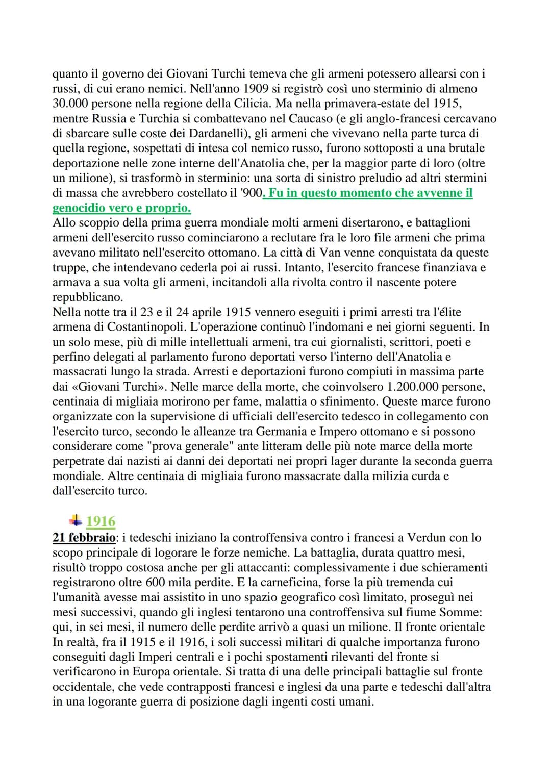 
<p>La prima guerra mondiale fu un conflitto che coinvolse le principali potenze e molte di quelle minori tra il 28 luglio 1914 e l'11 novem