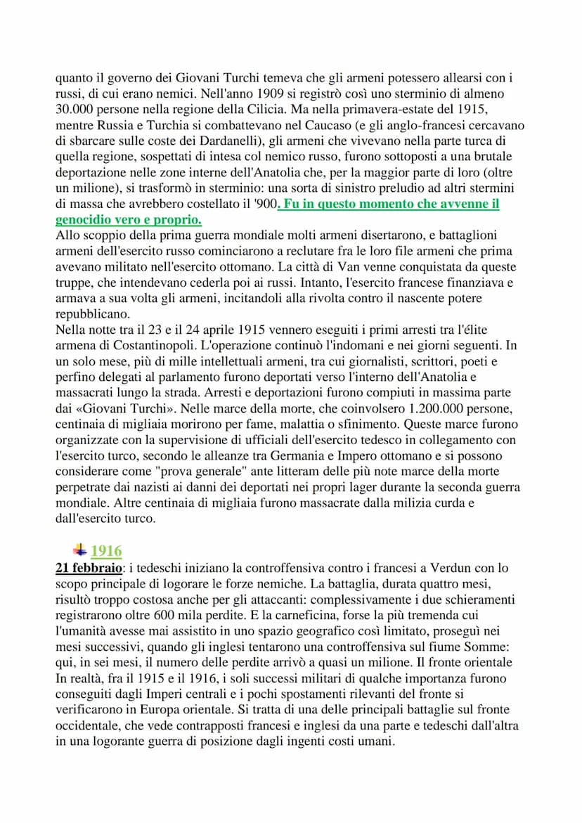 
<p>La prima guerra mondiale fu un conflitto che coinvolse le principali potenze e molte di quelle minori tra il 28 luglio 1914 e l'11 novem
