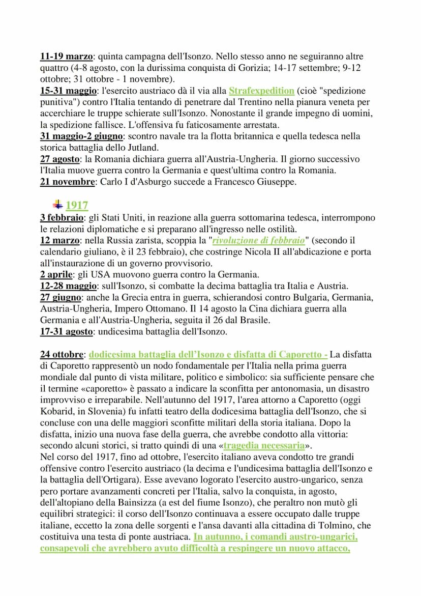 
<p>La prima guerra mondiale fu un conflitto che coinvolse le principali potenze e molte di quelle minori tra il 28 luglio 1914 e l'11 novem