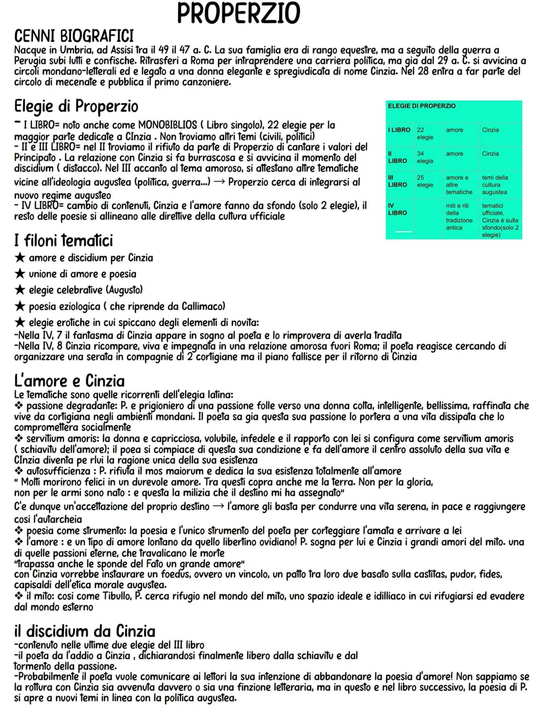 PROPERZIO
CENNI BIOGRAFICI
Nacque in Umbria, ad Assisi tra il 49 il 47 a. C. La sua famiglia era di rango equestre, ma a seguito della guerr