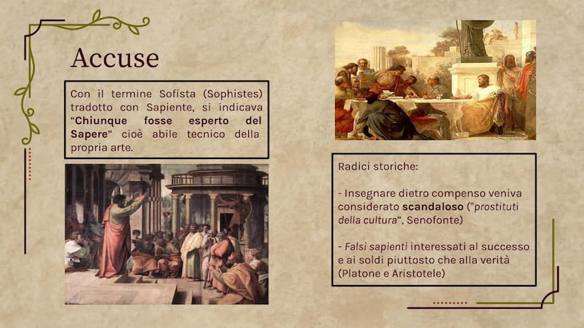 Socrate e i Sofisti
Filosofia
.......
Meck Celeste Zoe ......
Tavola dei contenuti
01
02
03
I Sofisti
Chi sono?
Cosa fanno?
Metodi
Protagora