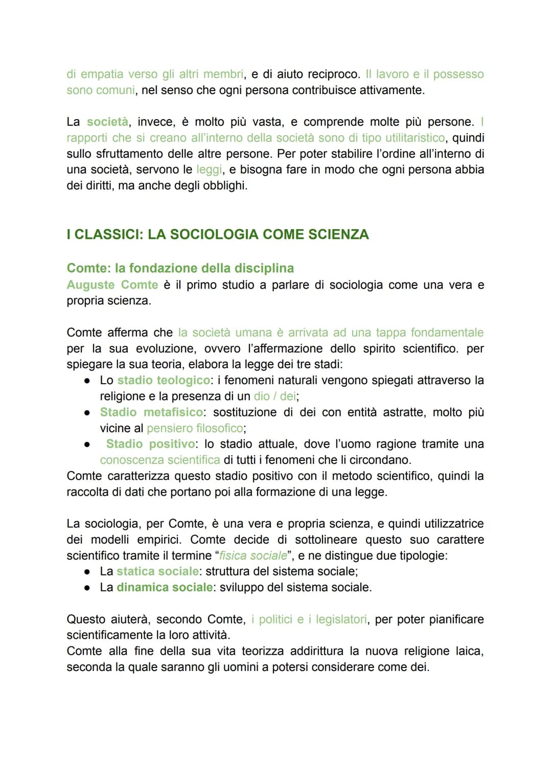 LA NASCITA DELLA SOCIOLOGIA: I "CLASSICI"
La nascita della disciplina
L'attenzione per la dimensione sociale dell'uomo all'interno della soc