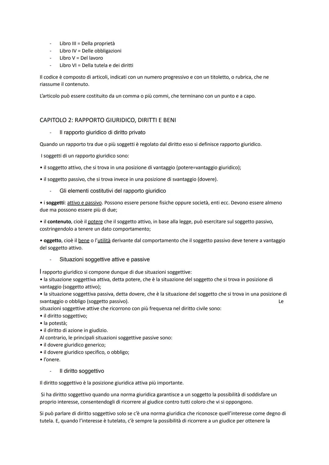CODICE CIVILE, RAPPORTO GIURIDICO, SOGGETTI
CAPITOLO 1: IL CODICE CIVILE
Diritto pubblico e privato
Il diritto è diviso in vari settori, o r