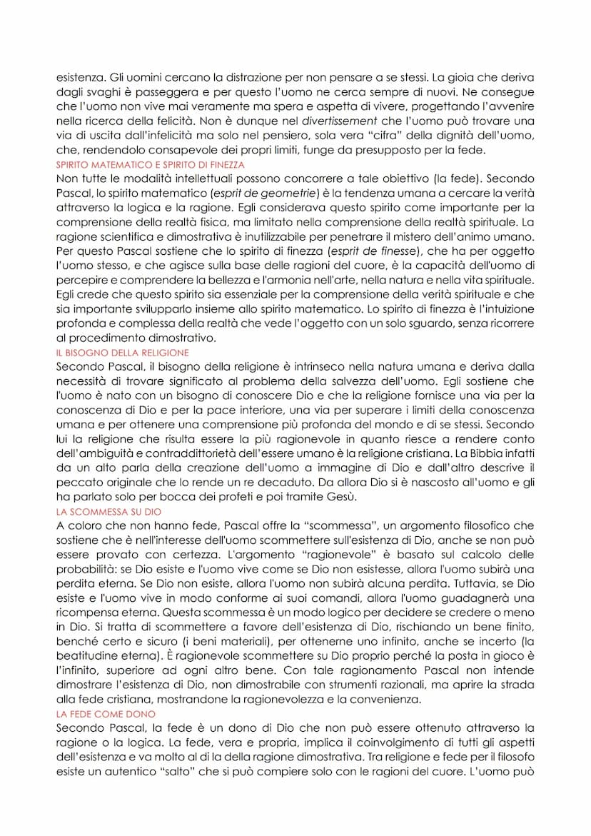 PASCAL
OOOOOOOOOOO
LA CURVATURA RELIGIOSA DEL PENSIERO
IL PROGETTO FILOSOFICO
L'INDAGINE ESISTENZIALE
LA NATURA DELL'ESSERE UMANO
I LIMITI D