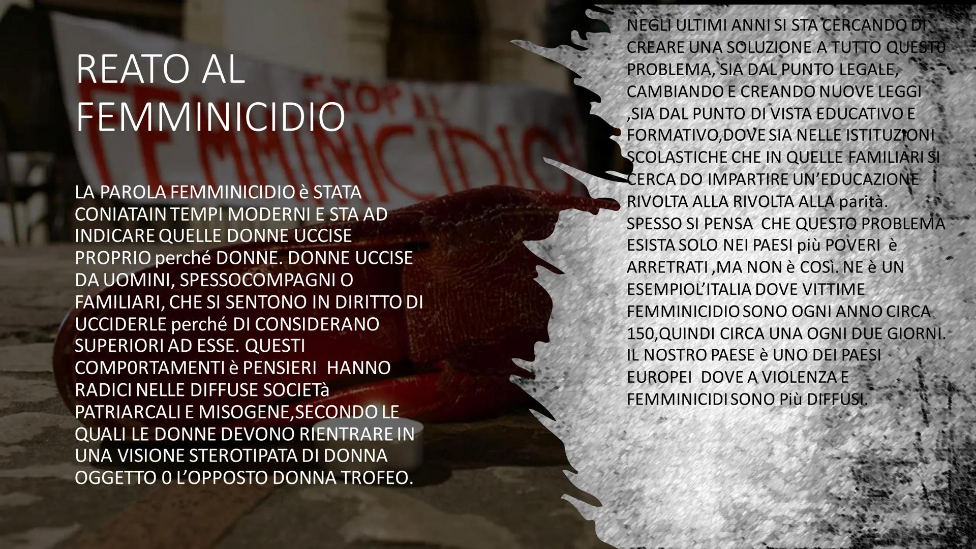 STOP
VIOLENZA SULLE DONNE
DICIAMO NO ALLA VIOLENZA SULLE DONNE
SARA IMPERATRICE
1ATUR REATO AL
FEMMINICIDIO
OP AL
LA PAROLA FEMMINICIDIO È S