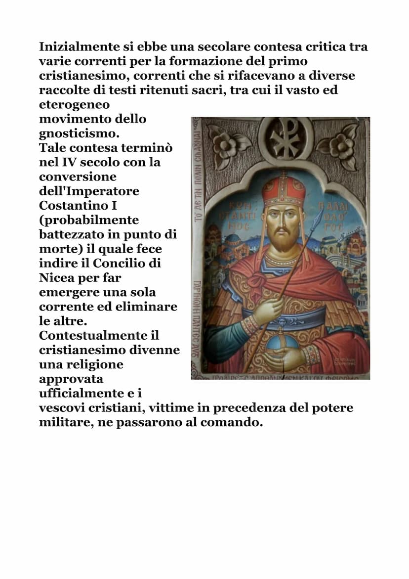 CRISTIANESIMO
Un po' di storia...
La religione Cristiana nasce nel I secolo e pian
piano diventa una religione molto importante.
E' la più d