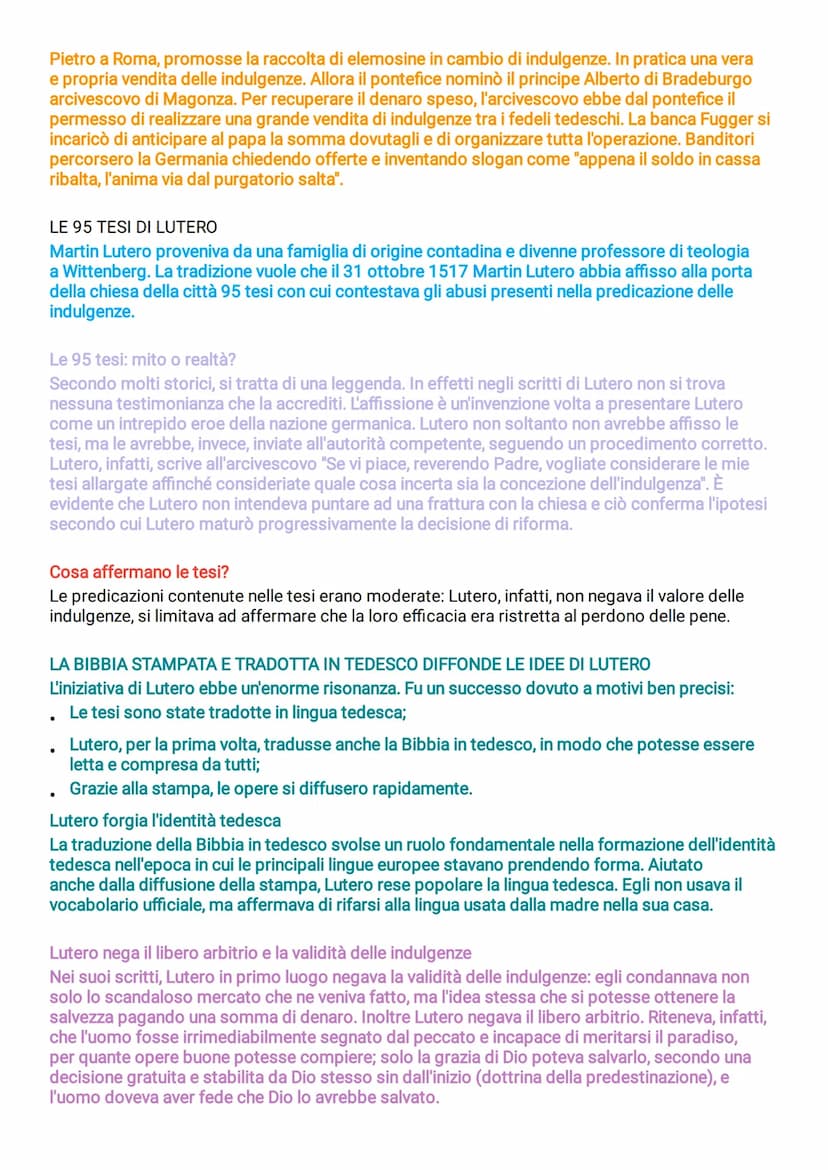 La riforma protestante
Definizione di riforma: dal verbo latino reformare, si intende modificare la forma di uno stato di
cose. Per forma no