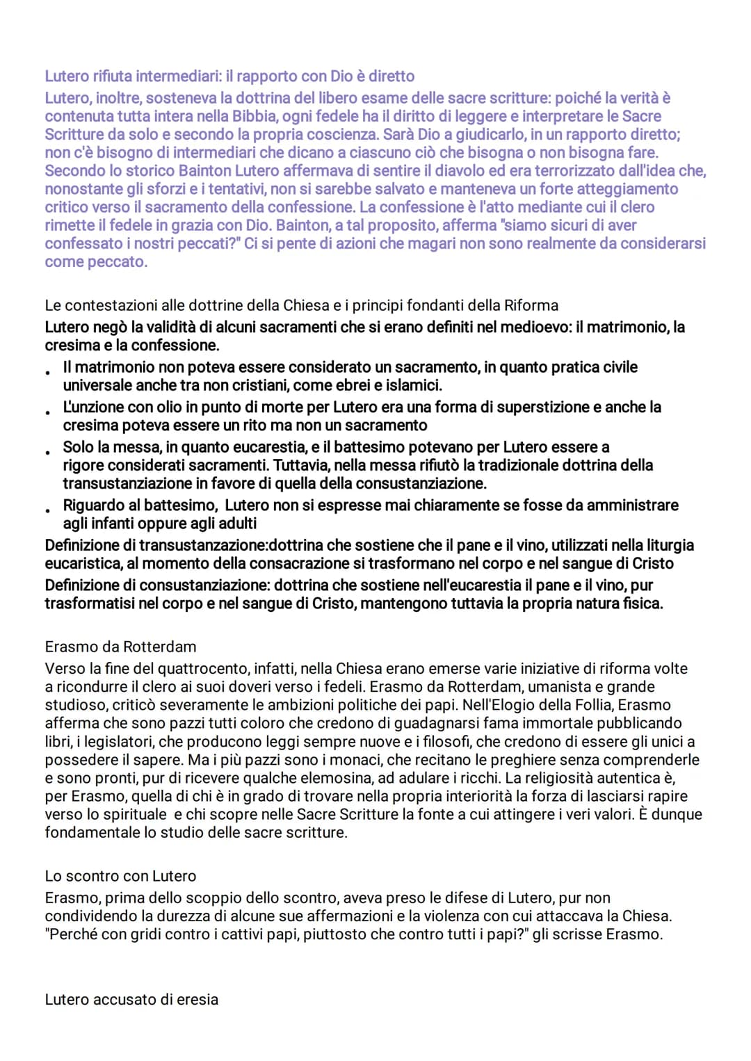 La riforma protestante
Definizione di riforma: dal verbo latino reformare, si intende modificare la forma di uno stato di
cose. Per forma no