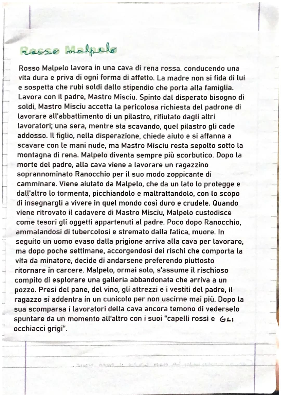 Giovanni Verga e riassunto Rosso Malpelo
